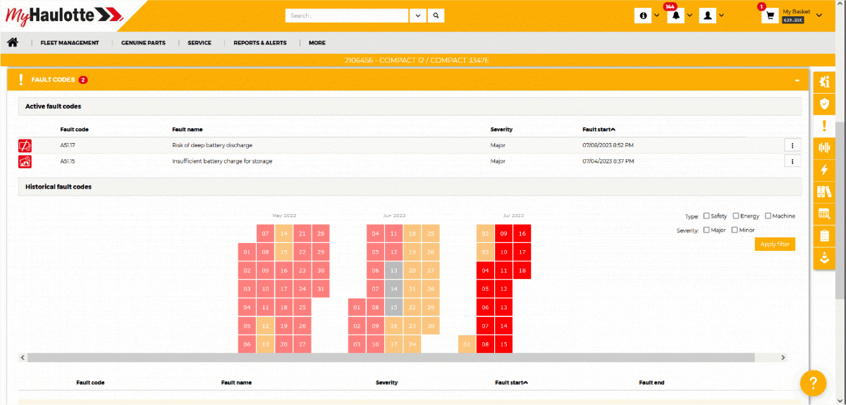 Fault code schedule improvements